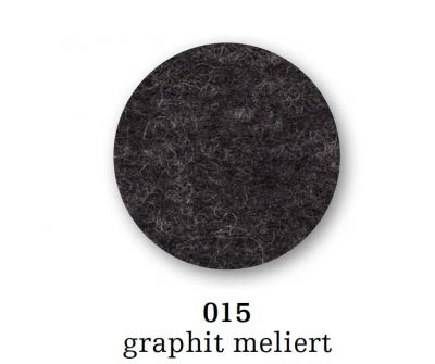 Runde, graphit melierte Sitzauflage aus Wollfilz. Filzauflage für Stühle und Möbel.